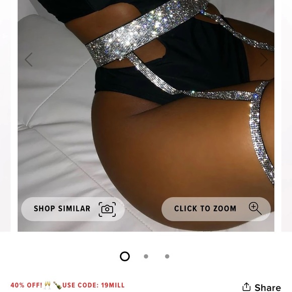 Crystal Stretch Garter Belt - Picture 10 of 11